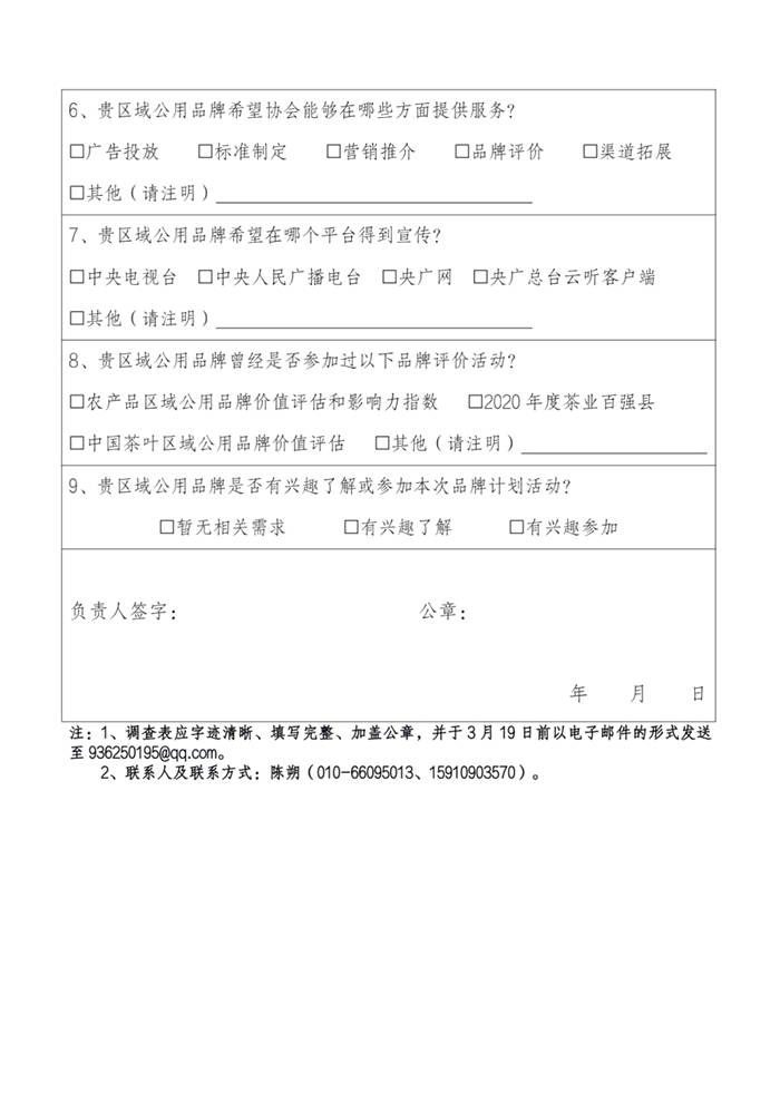 有关于中茶协关于开展茶叶区域公用品牌发展服务需求调查的通知的热门信息(2)