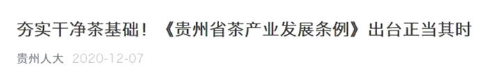 关于依法治茶时代来临！福建、贵州、湖北三省茶产业发展条例有何不同？的最新资讯(1)