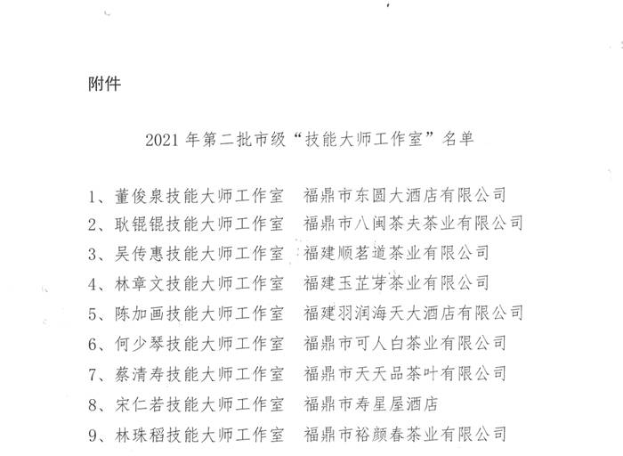 关于福鼎市第二批市级“技能大师工作室”授牌仪式举行的最新信息(3)