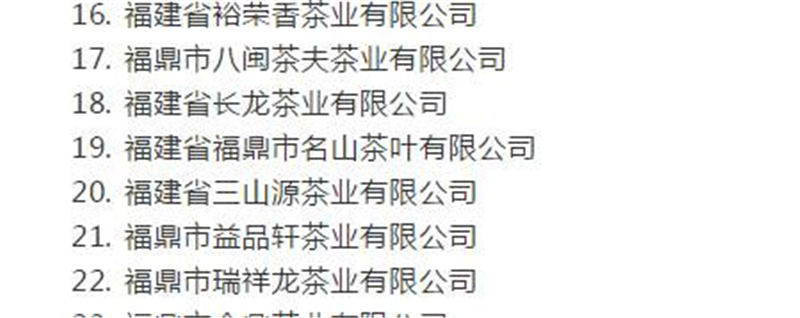 有关于福鼎白茶国家地理标志商标授权许可企业名单的最新消息