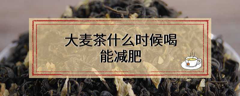 大麦茶什么时候喝能减肥