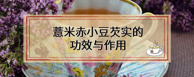 薏米赤小豆芡实的功效与作用