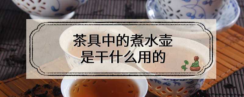 茶具中的煮水壶是干什么用的