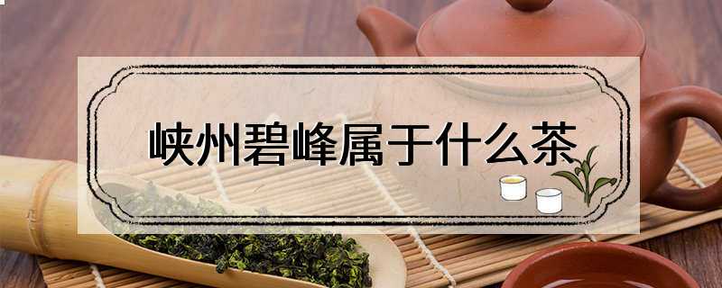 峡州碧峰属于什么茶