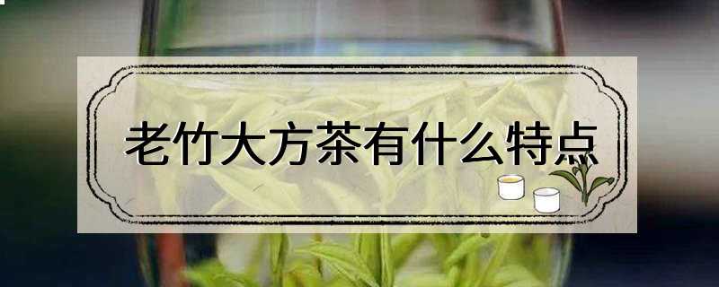老竹大方茶有什么特点