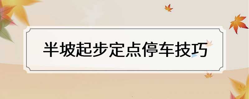 半坡起步定点停车技巧