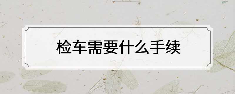 检车需要什么手续