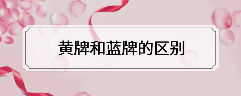 黄牌和蓝牌的区别