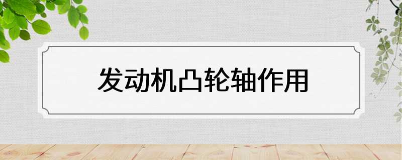 发动机凸轮轴作用