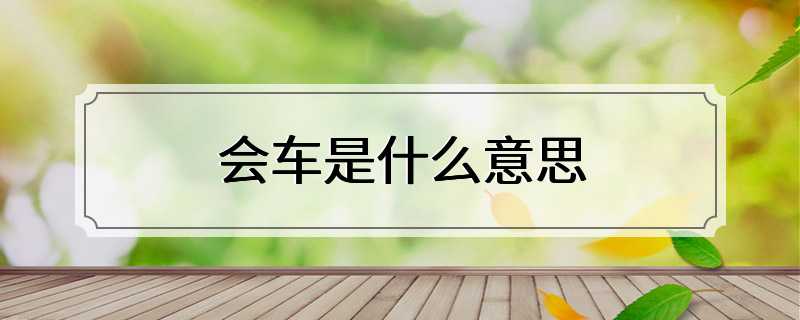 会车是什么意思