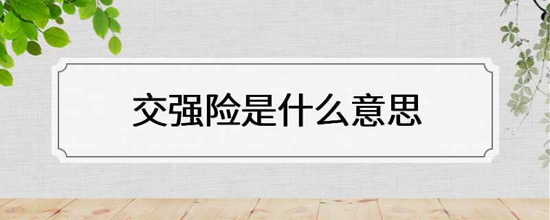 交强险是什么意思