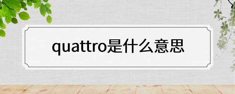 quattro是什么意思