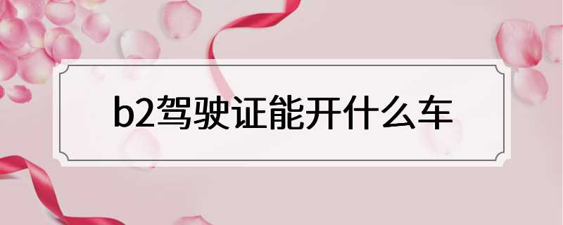 b2驾驶证能开什么车