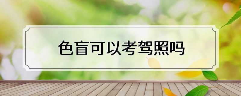 色盲可以考驾照吗