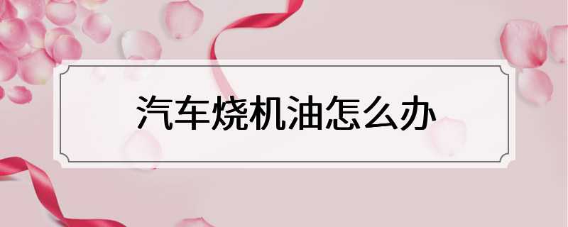 汽车烧机油怎么办