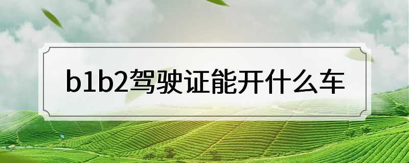 b1b2驾驶证能开什么车