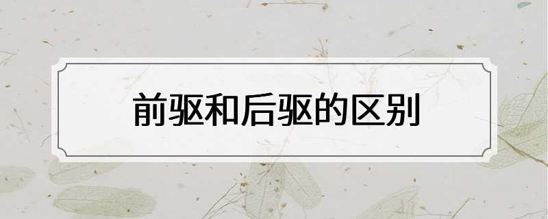 前驱和后驱的区别