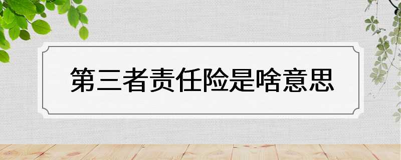 第三者责任险是啥意思