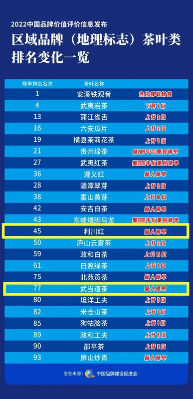 有关于2022中国品牌价值榜在京发布,湖北两茶叶挤进区域品牌百强榜的内容(1)
