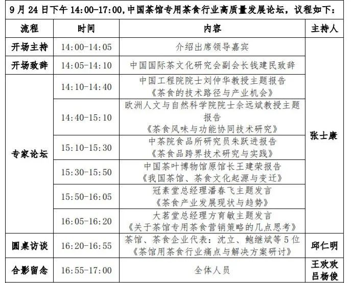 关于中国茶馆专用茶食行业高质量发展论坛即将举行的相关信息(7)