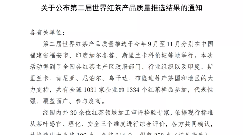 关于第二届世界红茶产品质量推选活动，汉中红茶再创佳绩的最新消息