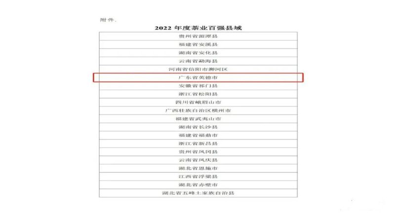有关于英德再次上榜“茶业百强县域”的信息