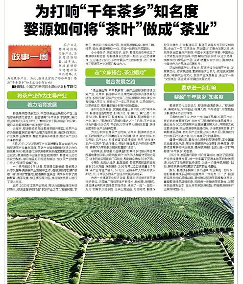 有关于为打响“千年茶乡”知名度 婺源如何将“茶叶”做成“茶业”的最新消息