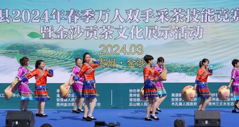 关于金沙县2024年春季万人双手采茶技能竞赛决赛暨金沙贡茶文化展示活动在安底镇举行的新闻(1)