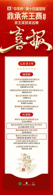 有关于紫金蝉茶获“中茶杯”茶王称号的新闻