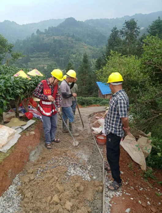 关于三江归亚村：茶叶产业基地便道开工建设 促进农民增收的新闻(2)
